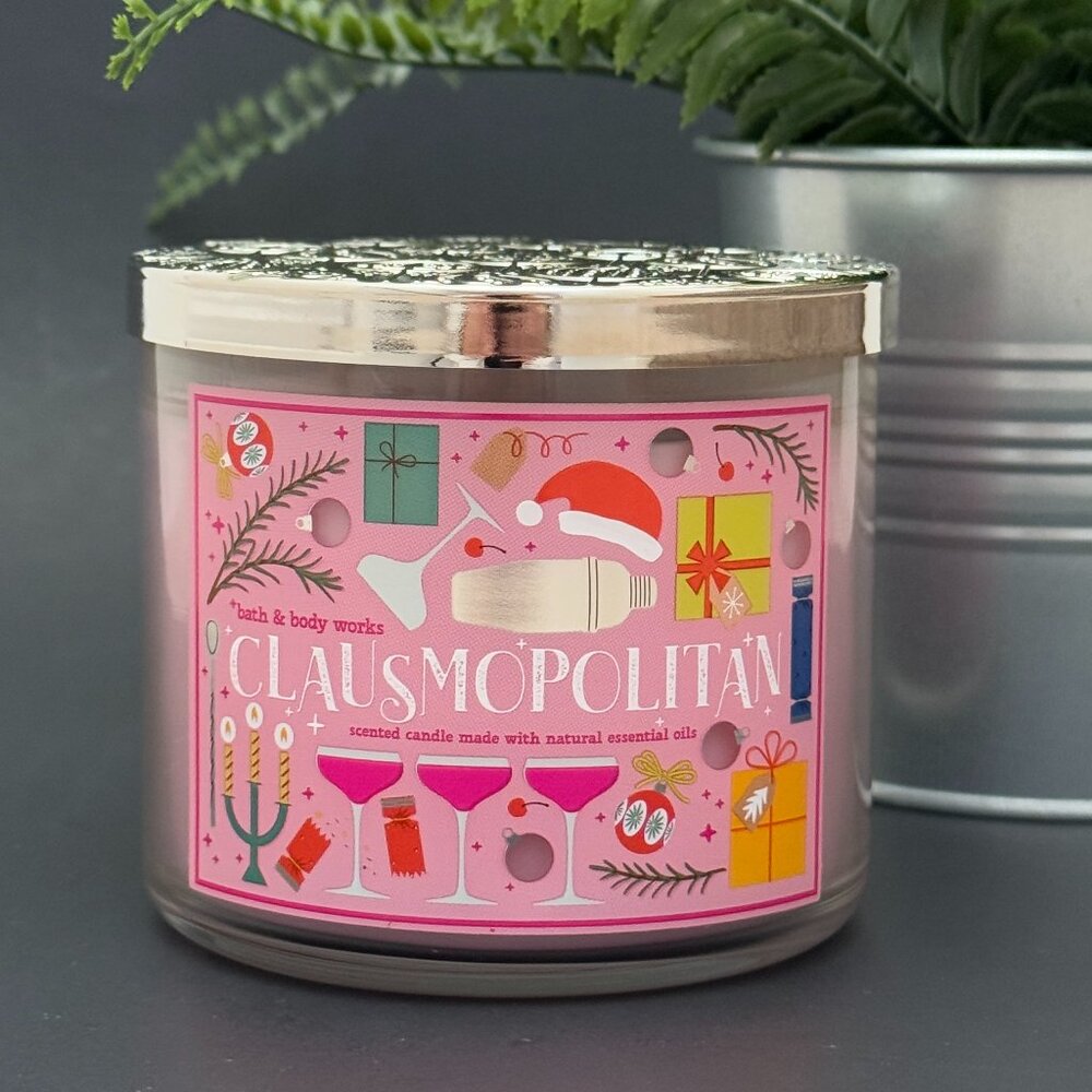BBW Clausmopolitan Bath & Body Works 3 Wick Candle